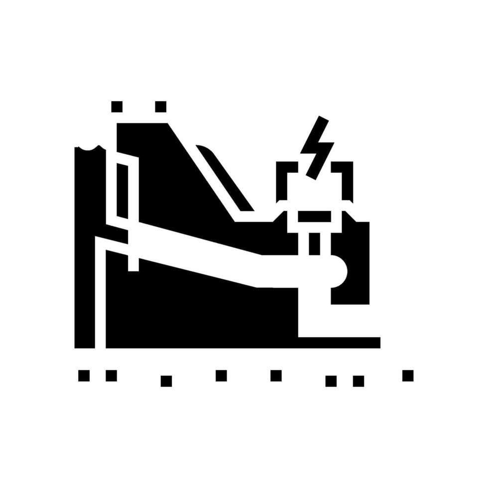 Leistung Generation Wasserkraft Glyphe Symbol Vektor Illustration