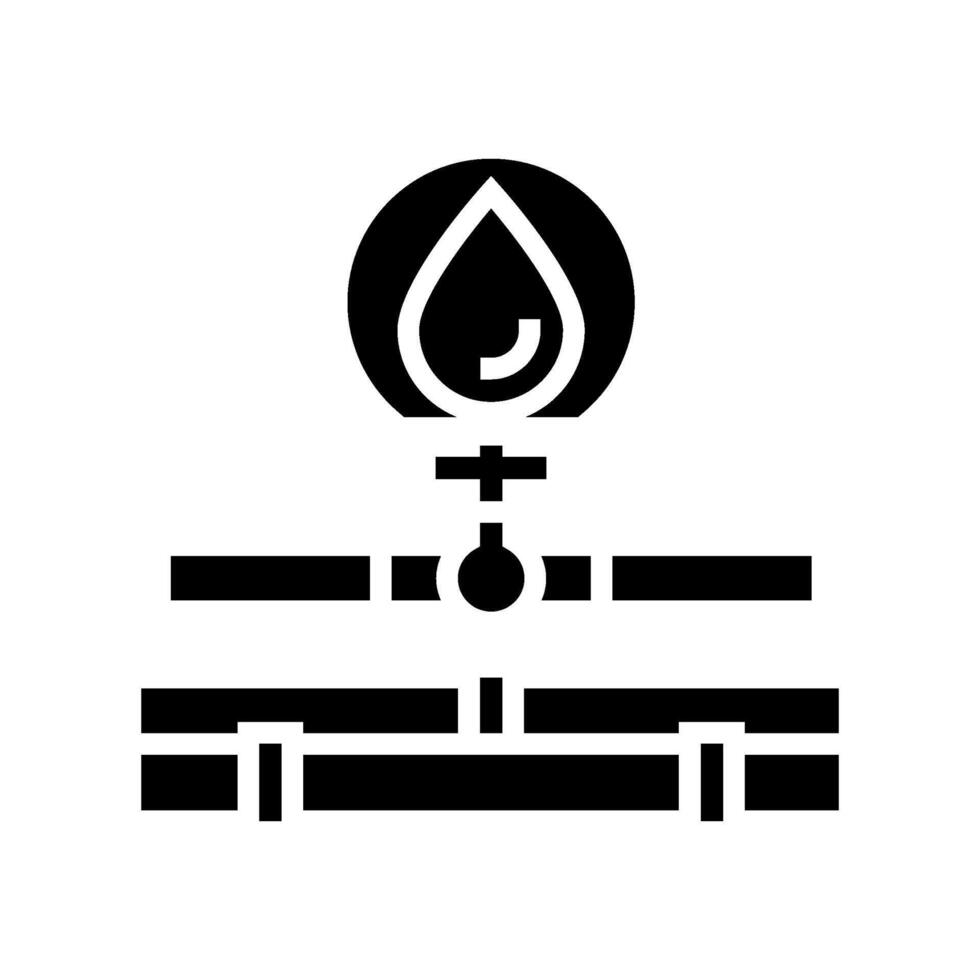 Pipeline Öl Industrie Glyphe Symbol Vektor Illustration