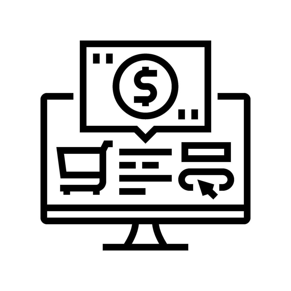 E-Commerce Plattform Linie Symbol Vektor Illustration