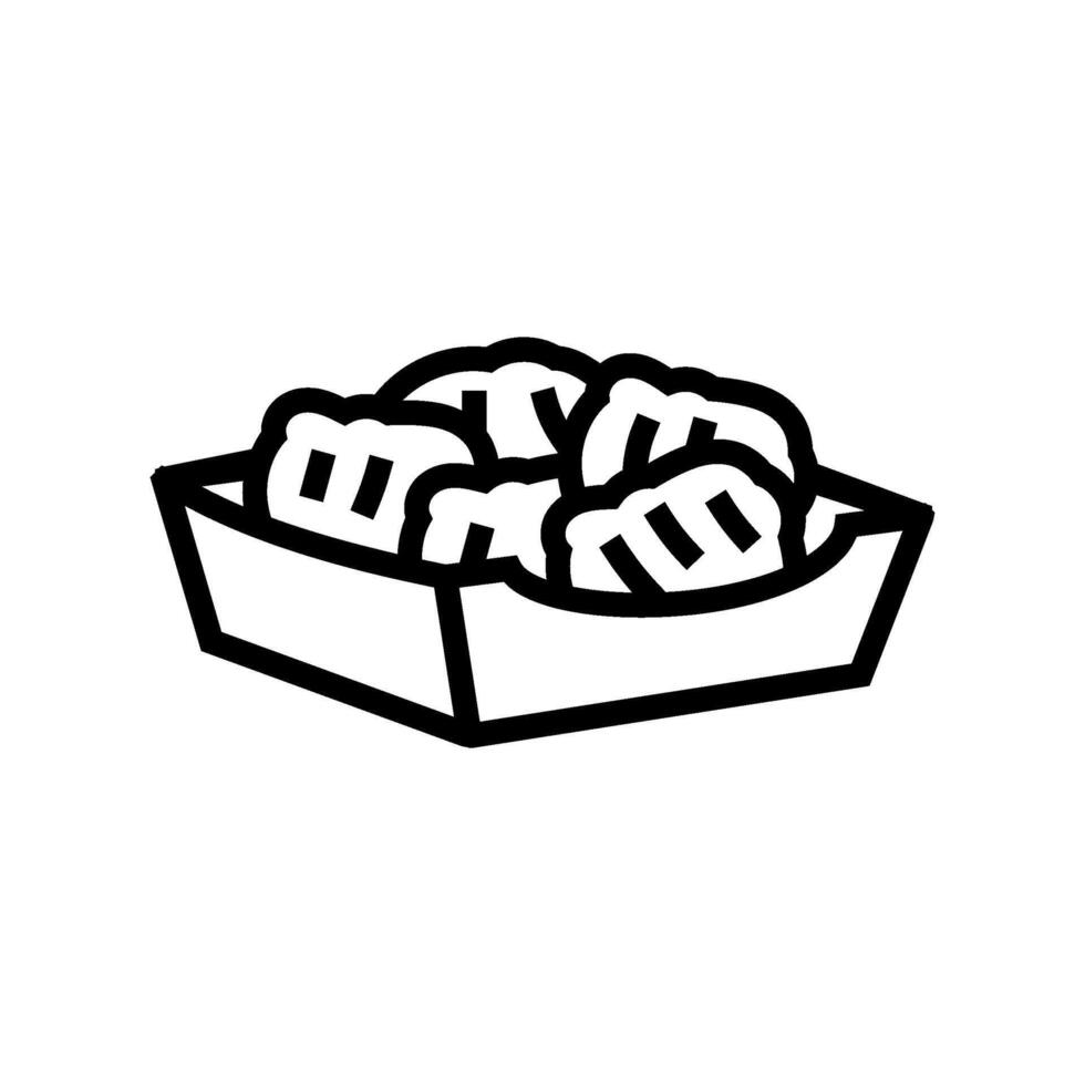 Hähnchen Nuggets schnell Essen Linie Symbol Vektor Illustration