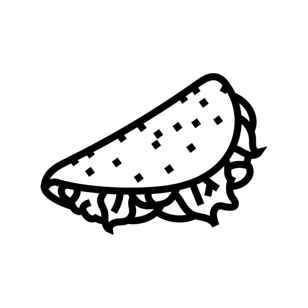 taco snabb mat linje ikon vektor illustration