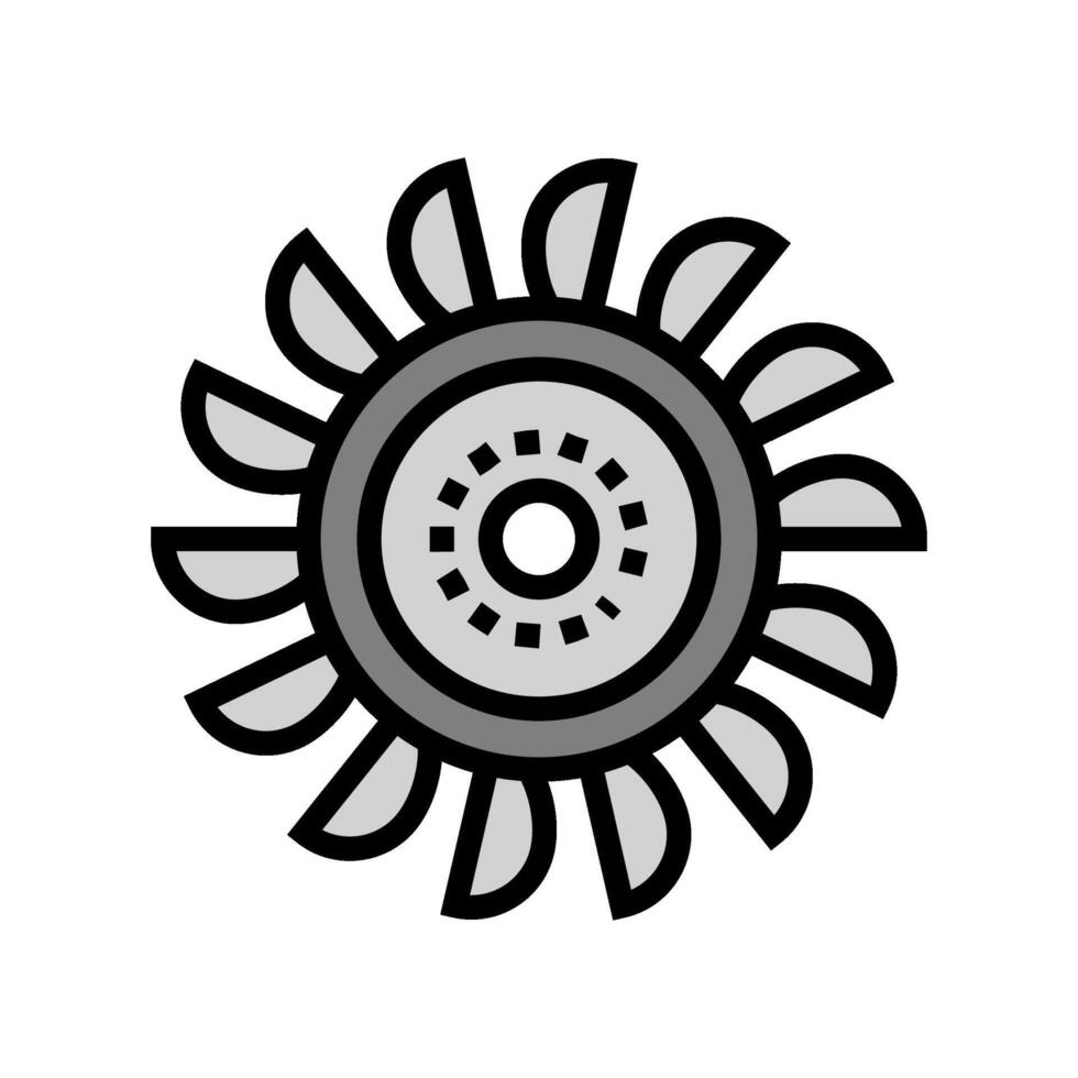 Wasser Turbine Klingen Wasserkraft Leistung Farbe Symbol Vektor Illustration