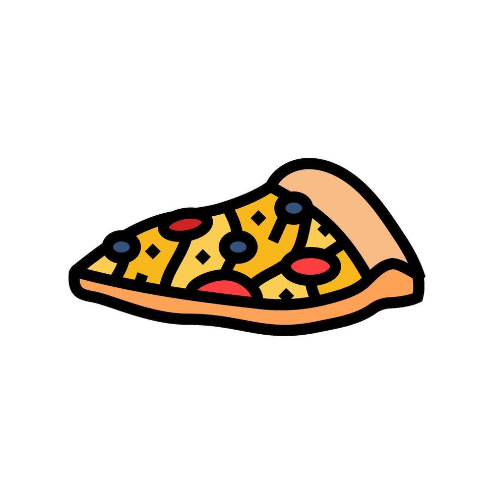 pizza snabb mat Färg ikon vektor illustration