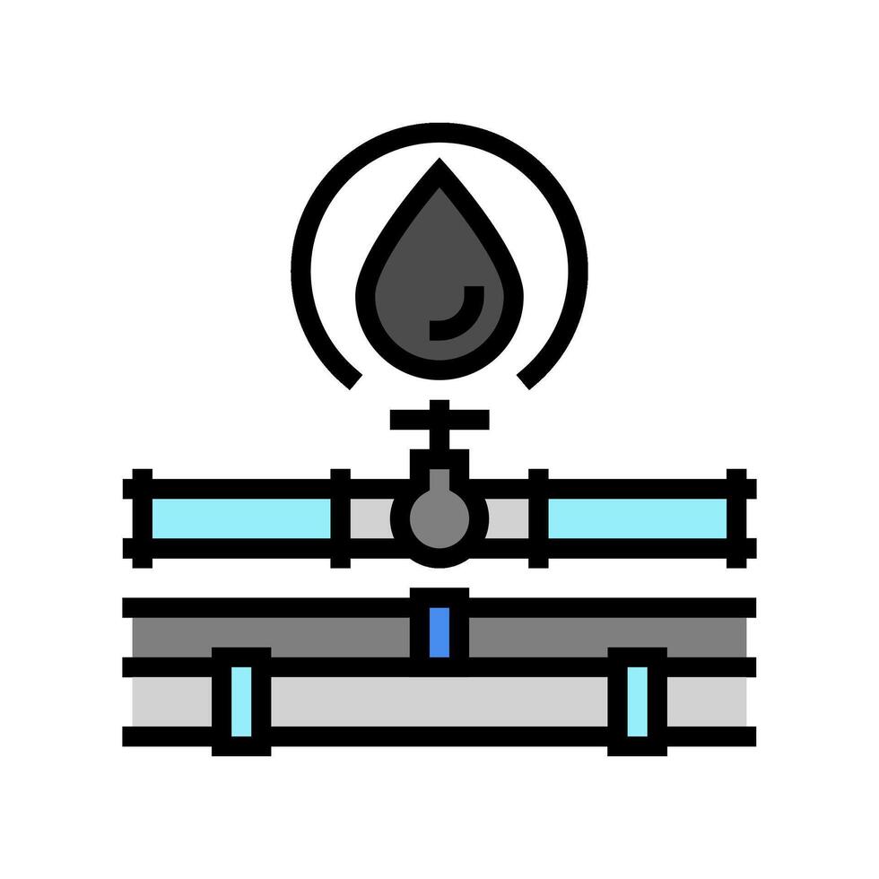 Pipeline Öl Industrie Farbe Symbol Vektor Illustration