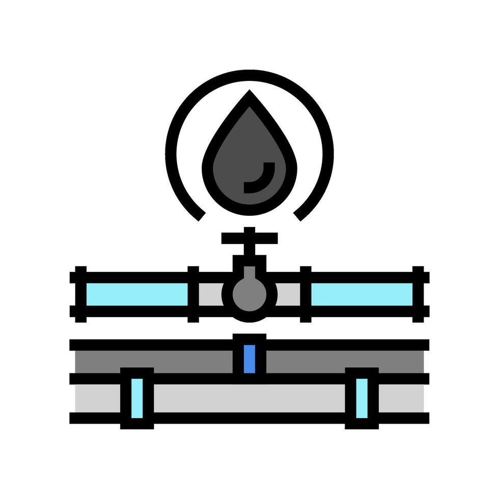 rörledning olja industri Färg ikon vektor illustration