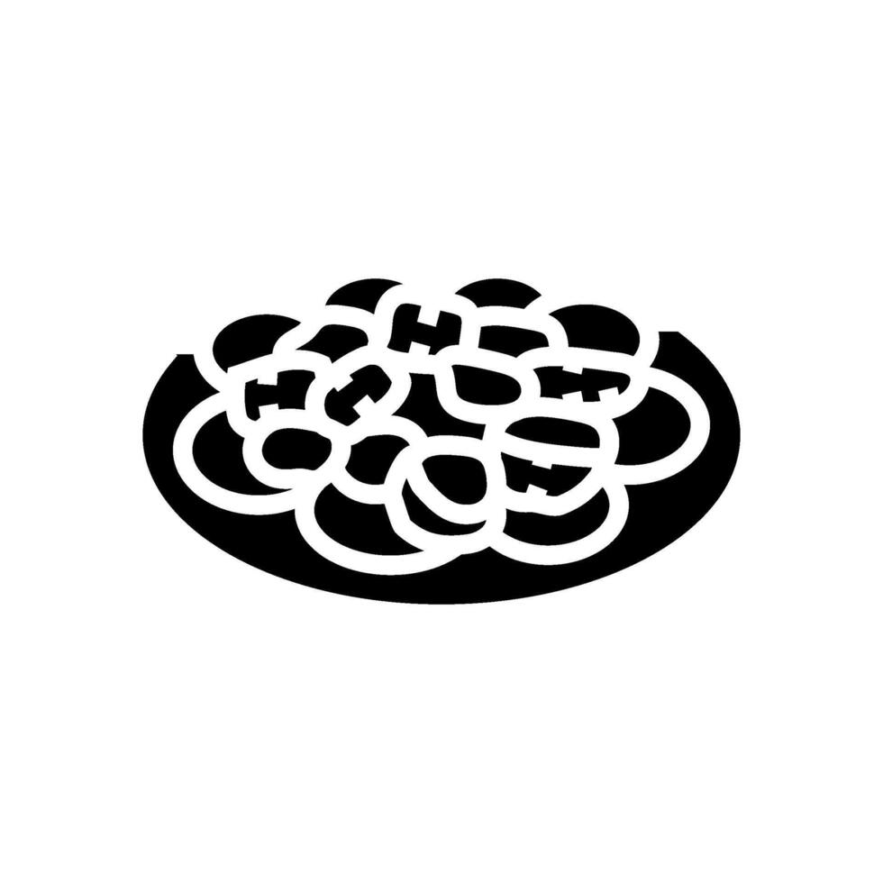 pulpo la gallega Spanisch Küche Glyphe Symbol Vektor Illustration