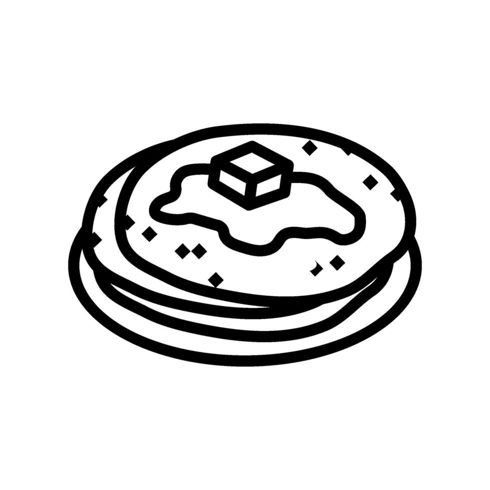 aloo Paratha indisch Küche Linie Symbol Vektor Illustration