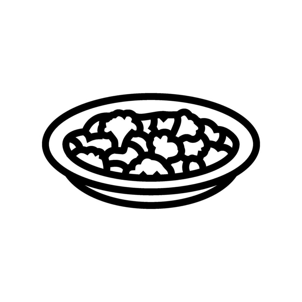 aloo gobi indisch Küche Linie Symbol Vektor Illustration