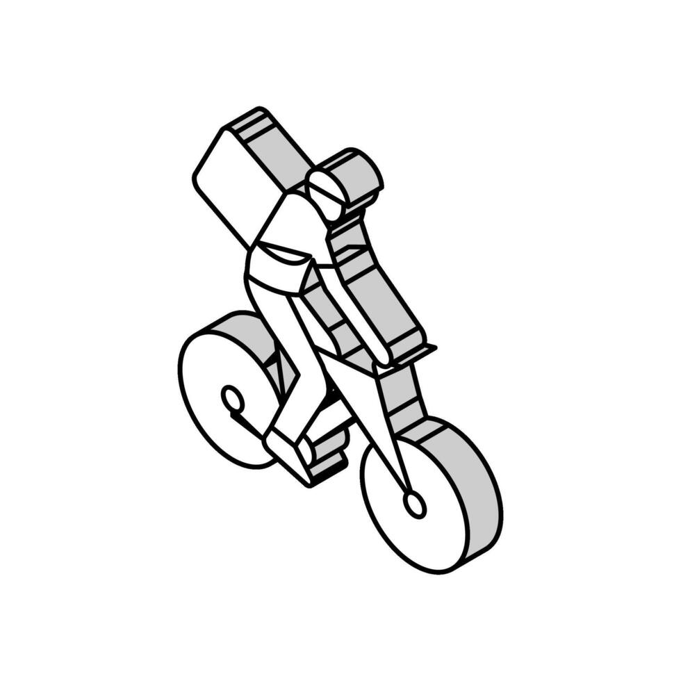 Fahrrad Kurier isometrisch Symbol Vektor Illustration