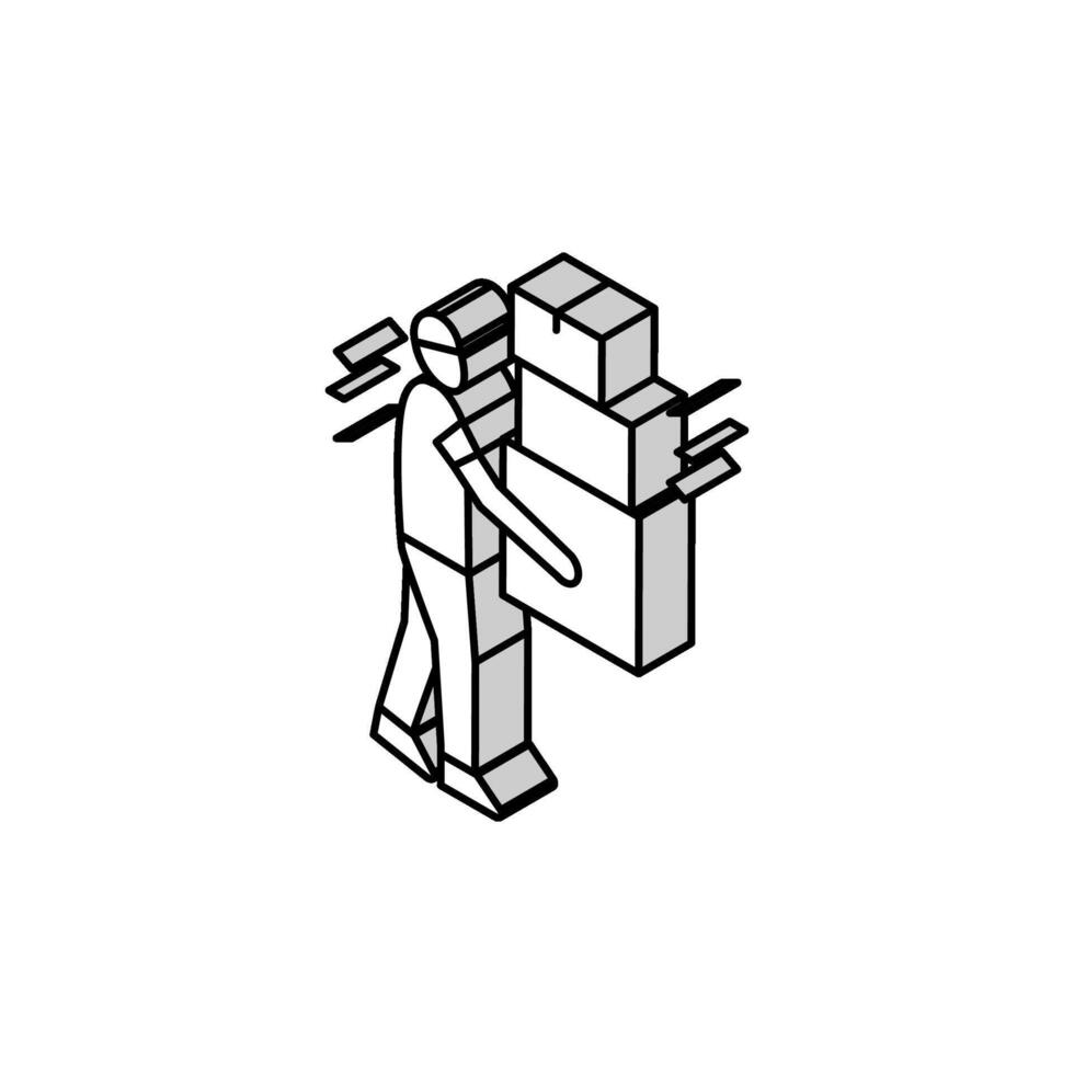 Geschäft Kurier isometrisch Symbol Vektor Illustration