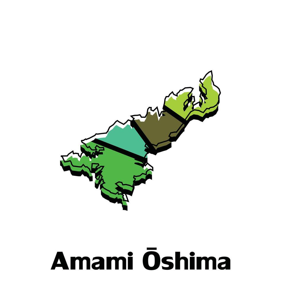 Karta stad av amami oshima design mall, värld Karta internationell vektor mall med översikt grafisk skiss stil isolerat på vit bakgrund