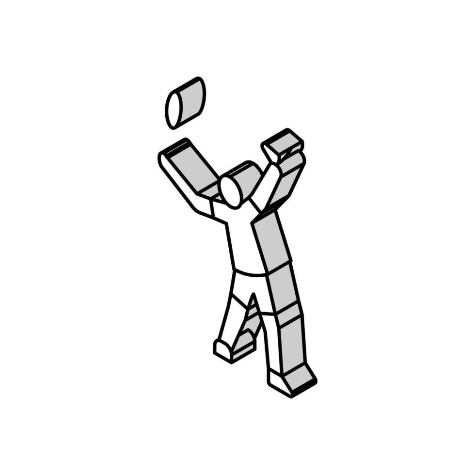 professionell badminton isometrisk ikon vektor illustration