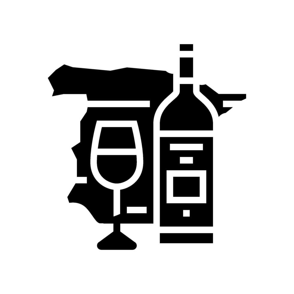 Spanisch Wein Spanisch Küche Glyphe Symbol Vektor Illustration