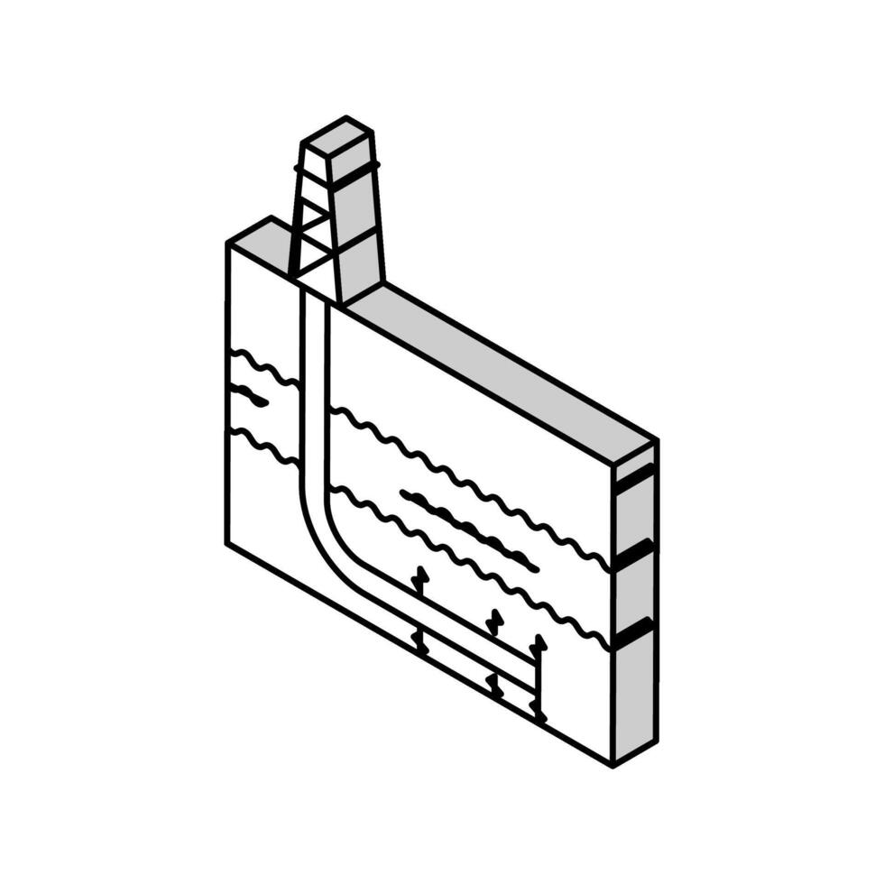 hydraulisch Frakturierung Petroleum Ingenieur isometrisch Symbol Vektor Illustration