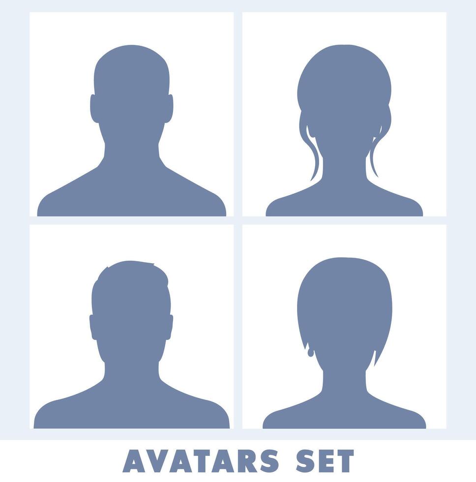 avatars uppsättning isolerat på vit, vektor illustration