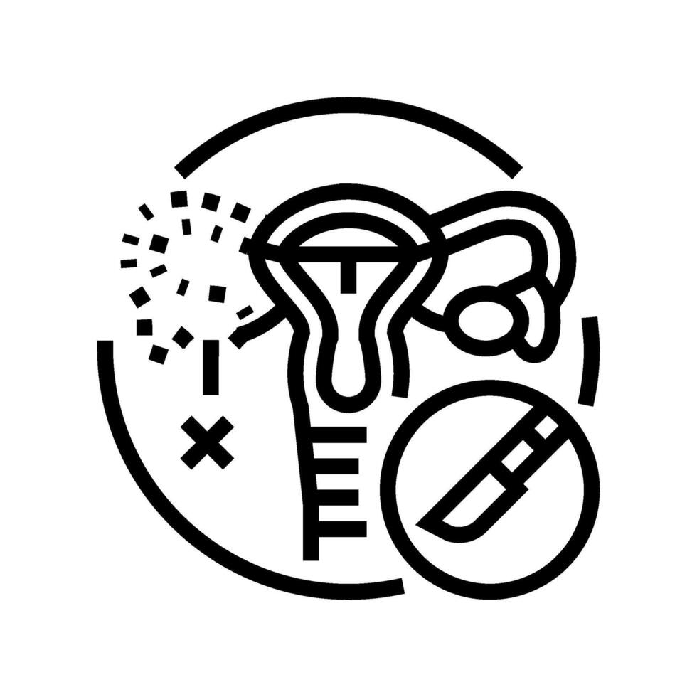 Oophorektomie Chirurgie Krankenhaus Linie Symbol Vektor Illustration