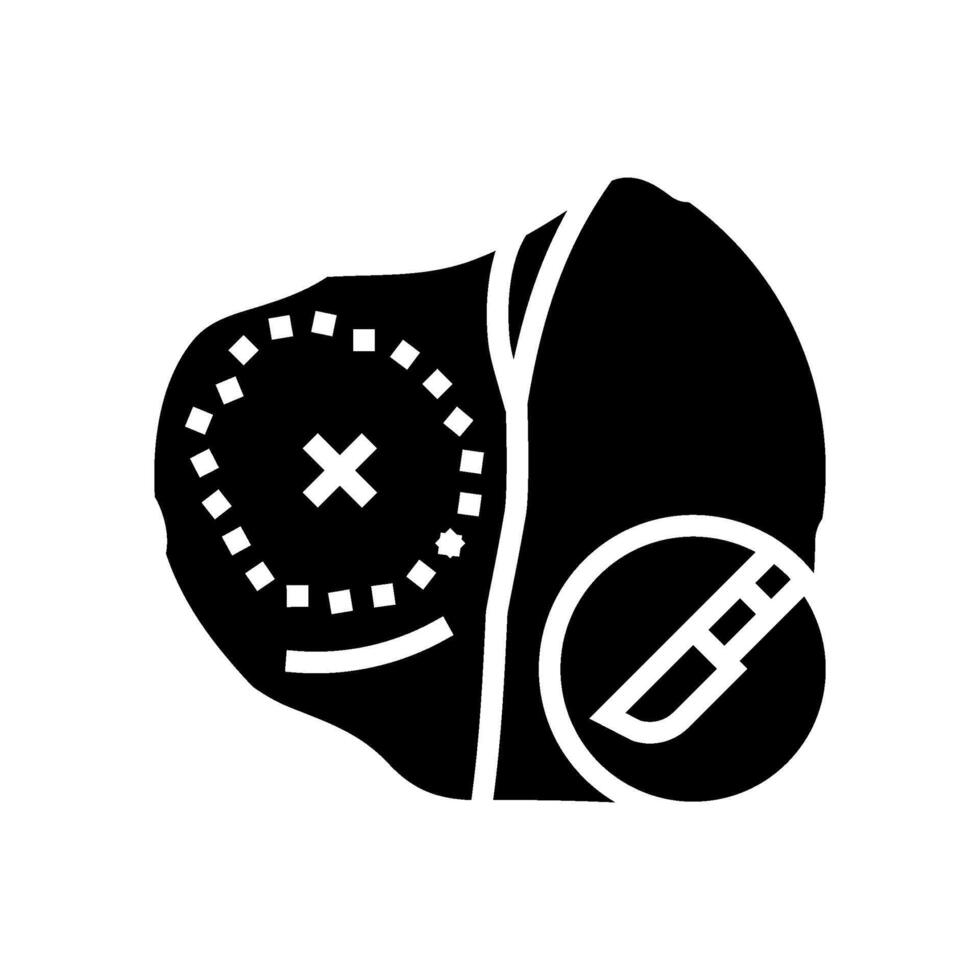 Mastektomie Chirurgie Krankenhaus Glyphe Symbol Vektor Illustration