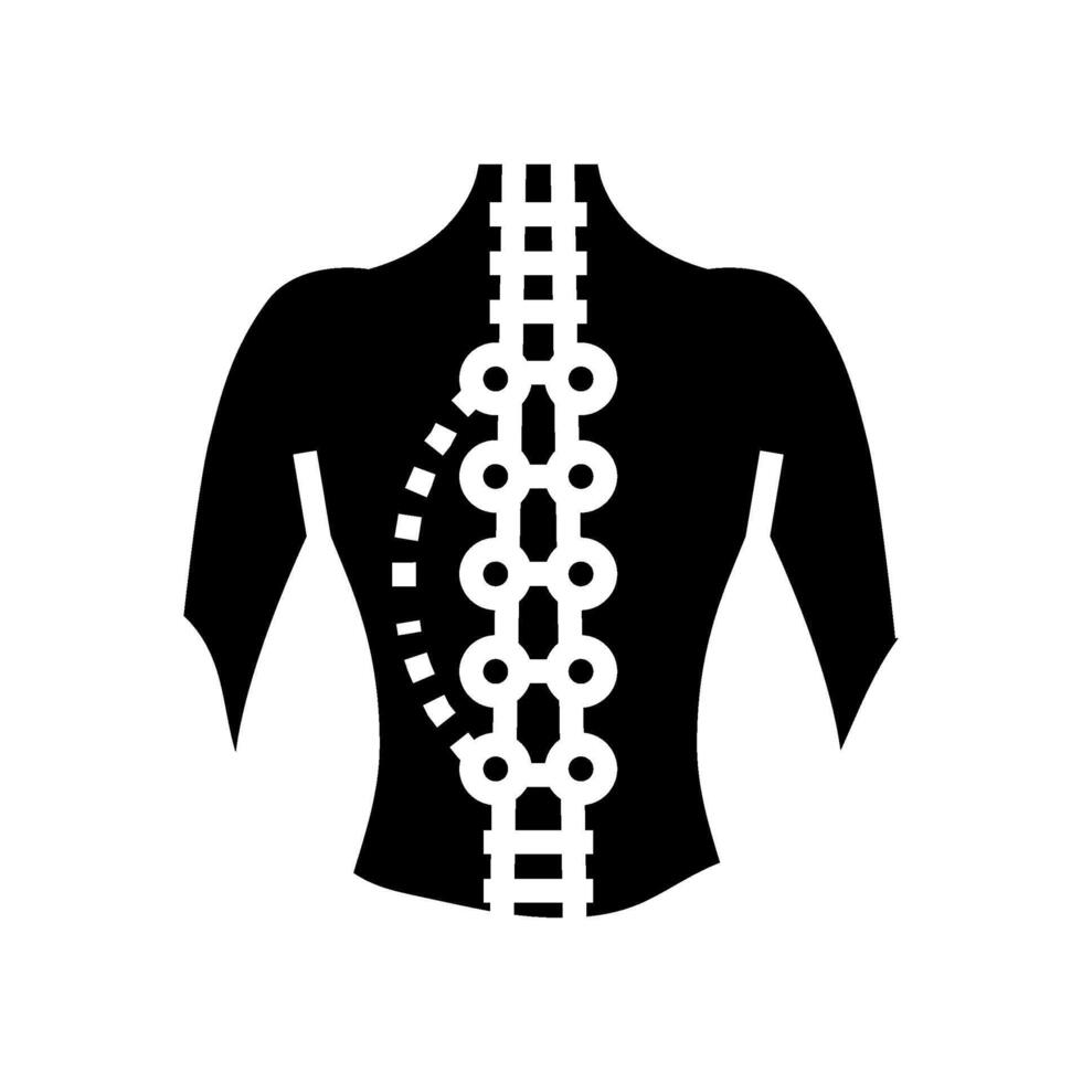 Skoliose Chirurgie Chirurgie Krankenhaus Glyphe Symbol Vektor Illustration