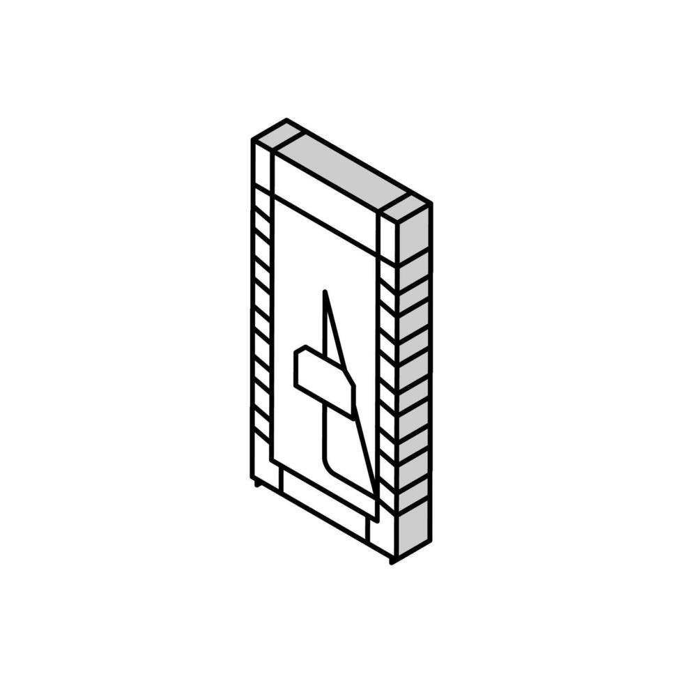 Notfall Sicherheit Dusche Ingenieur isometrisch Symbol Vektor Illustration