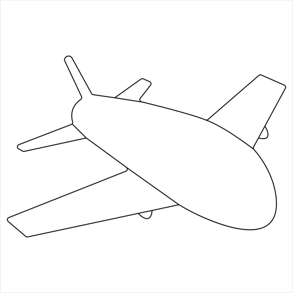 kontinuierlich Single Linie Kunst Zeichnung von kommerziell Flugzeug und Konzept zum Tour Tourismus vektor
