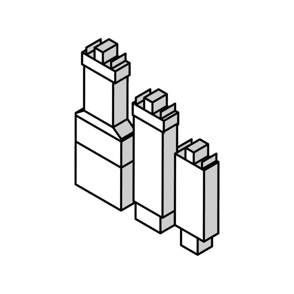 Szintillation Detektor nuklear Energie isometrisch Symbol Vektor Illustration