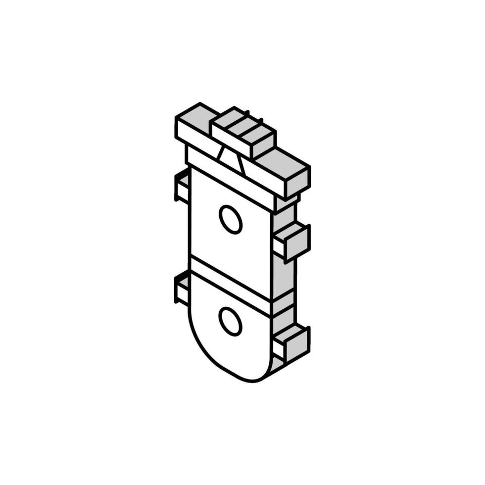 Reaktor Schiff nuklear Energie isometrisch Symbol Vektor Illustration