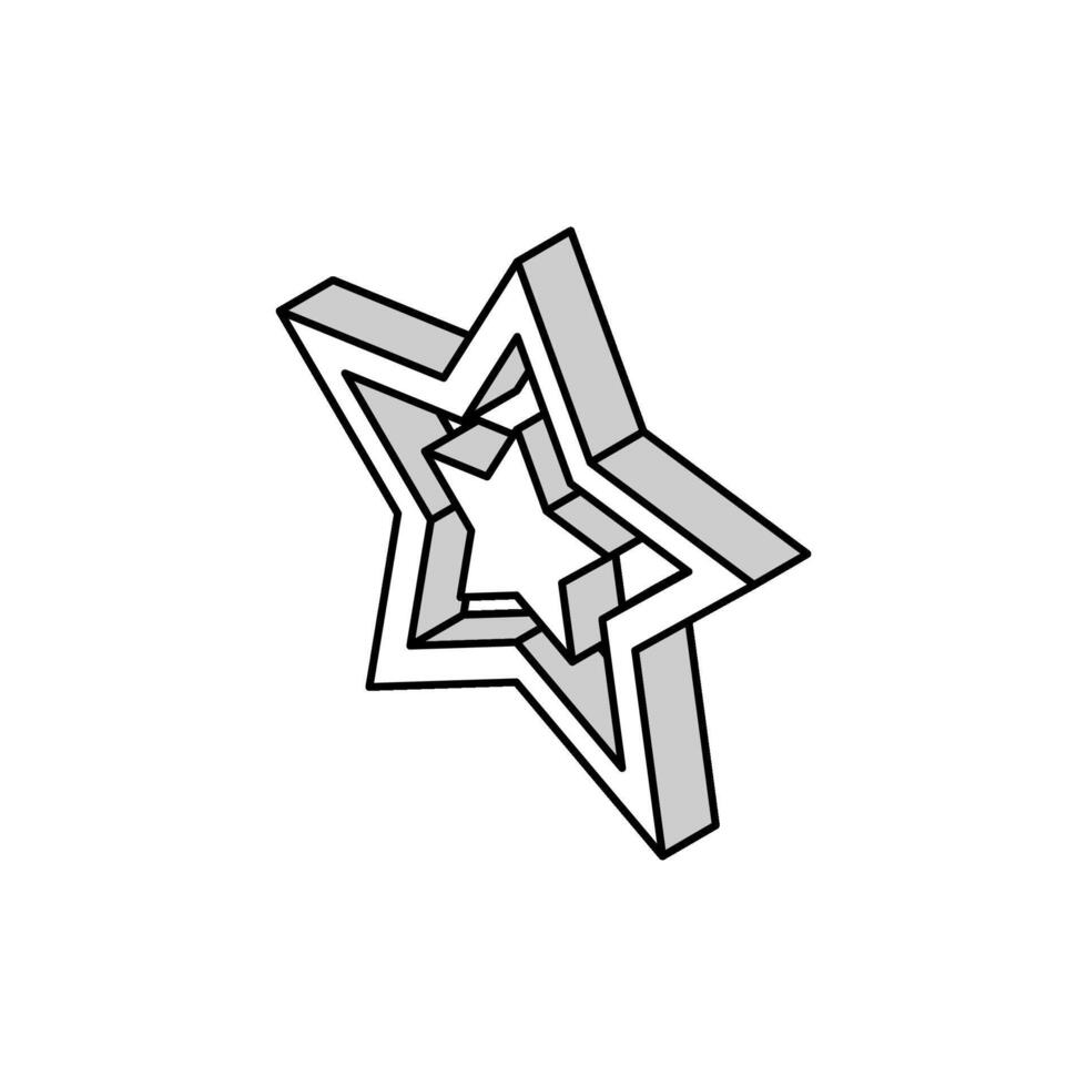 Star Kunst tätowieren Jahrgang isometrisch Symbol Vektor Illustration