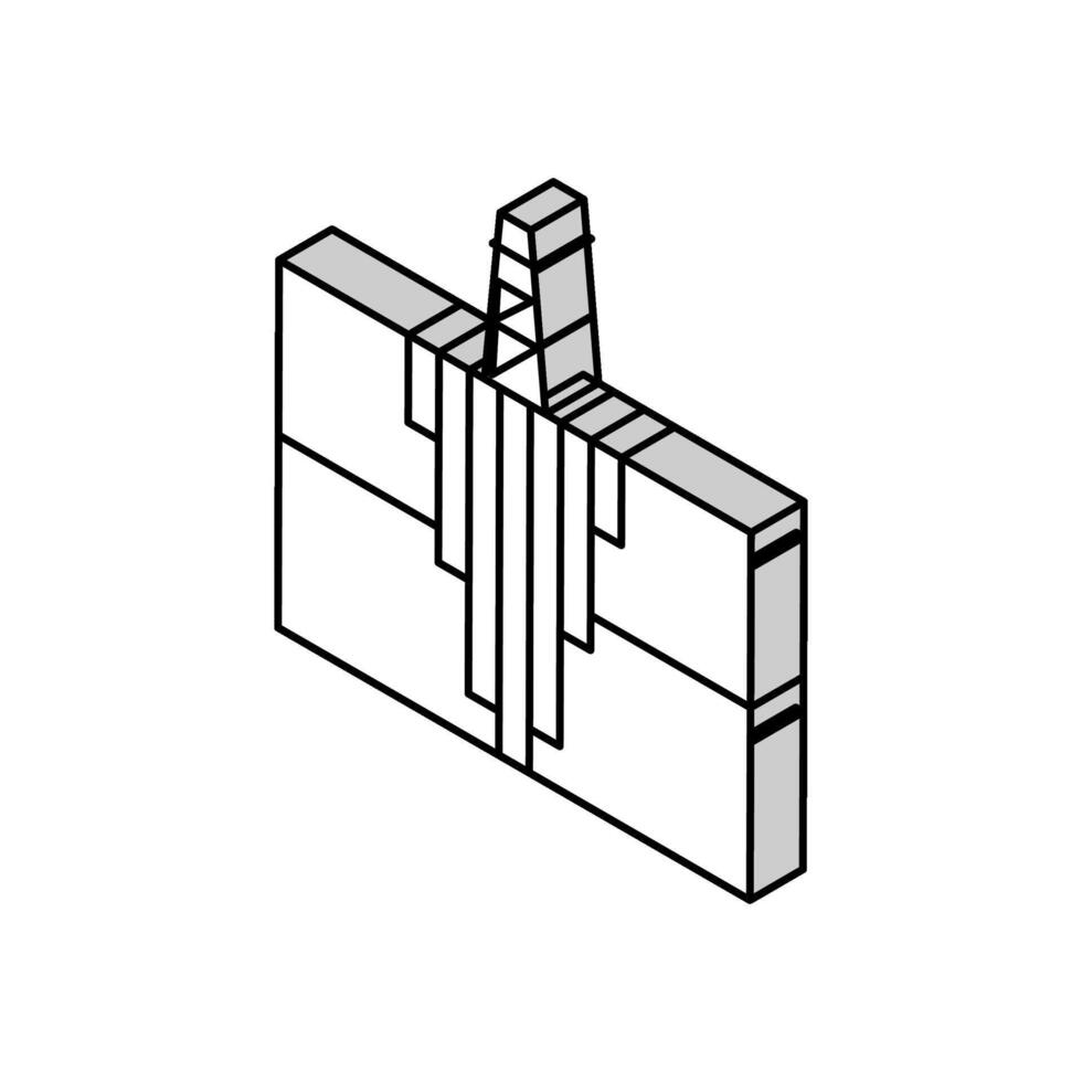 Zementierung Betrieb Petroleum Ingenieur isometrisch Symbol Vektor Illustration