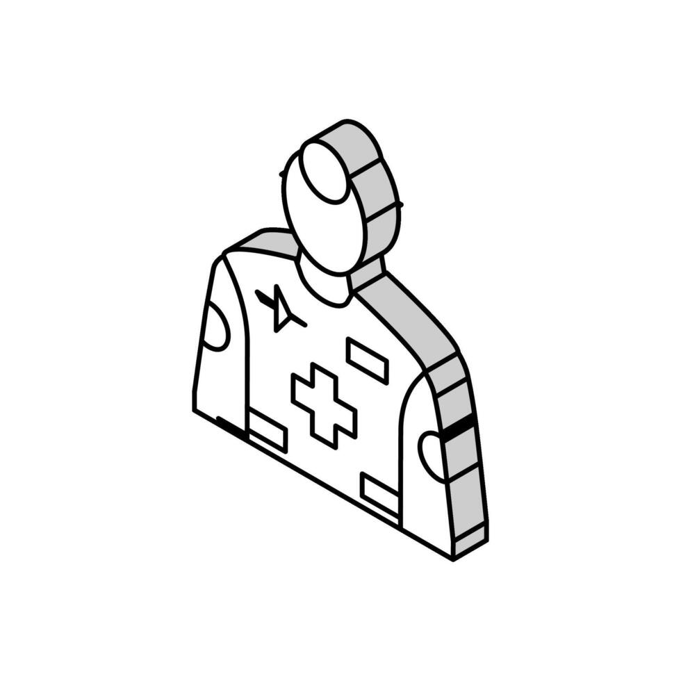 Luft- und Raumfahrt Medizin Luftfahrt Ingenieur isometrisch Symbol Vektor Illustration