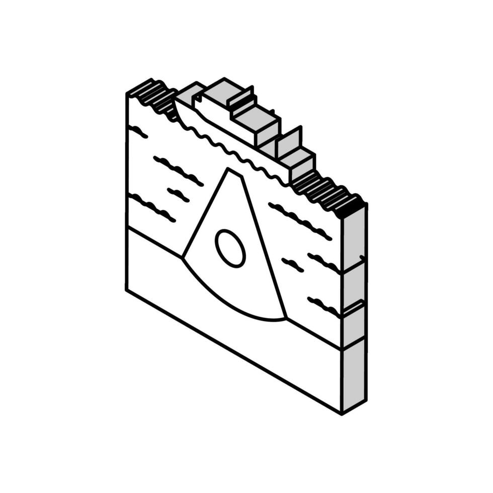 Meeresboden Umfrage Petroleum Ingenieur isometrisch Symbol Vektor Illustration