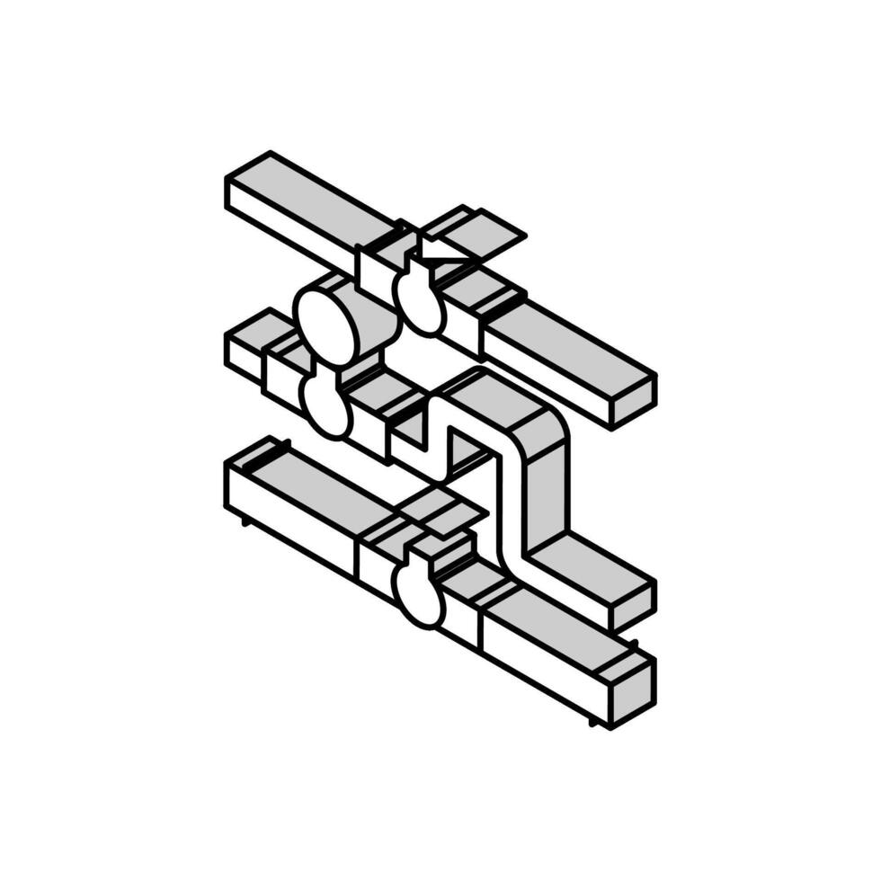 rörledning systemet petroleum ingenjör isometrisk ikon vektor illustration