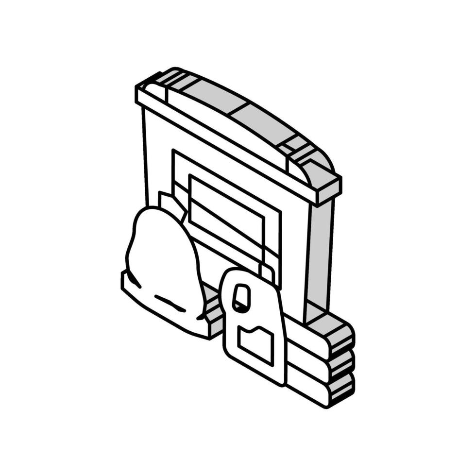 Öl verschütten Antwort Kit Petroleum Ingenieur isometrisch Symbol Vektor Illustration