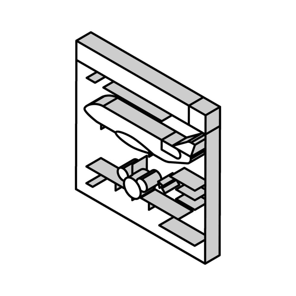 Flugzeug Design Luftfahrt Ingenieur isometrisch Symbol Vektor Illustration