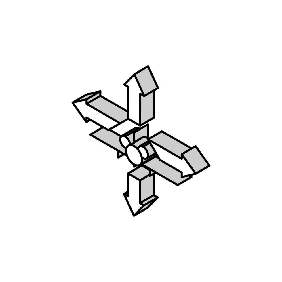 Flug Steuerung Luftfahrt Ingenieur isometrisch Symbol Vektor Illustration