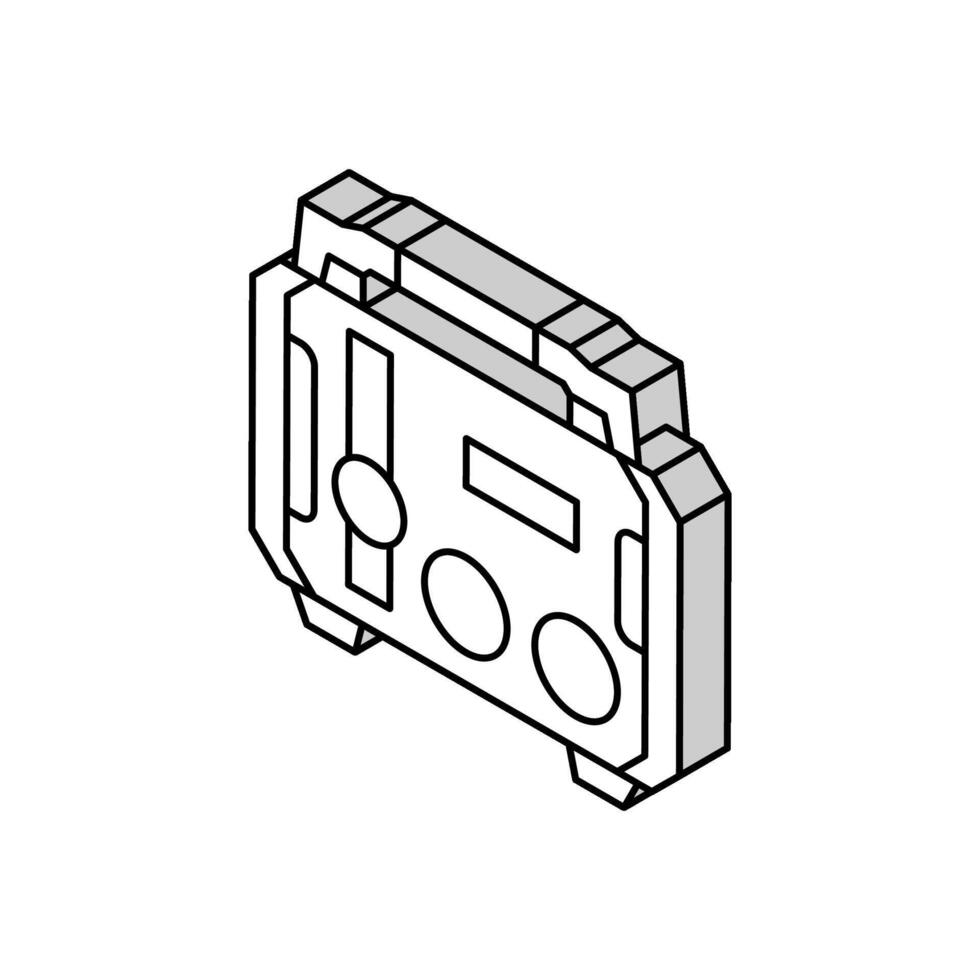 bärbar kraft generator isometrisk ikon vektor illustration