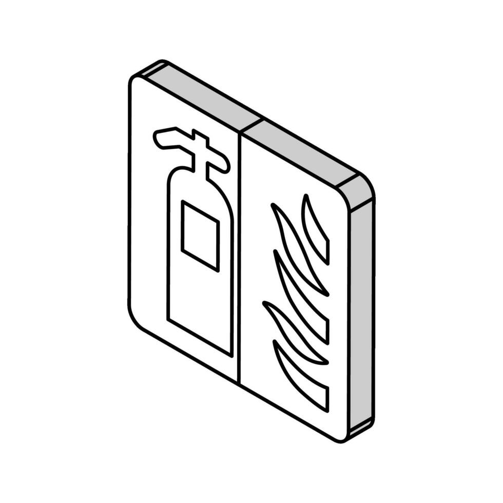 brand eldsläckare isometrisk ikon vektor illustration