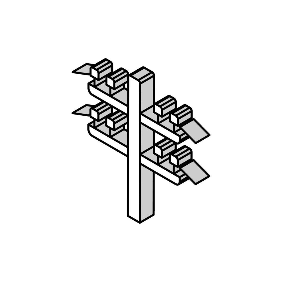 elektrisch Nützlichkeit Pole elektrisch Ingenieur isometrisch Symbol Vektor Illustration