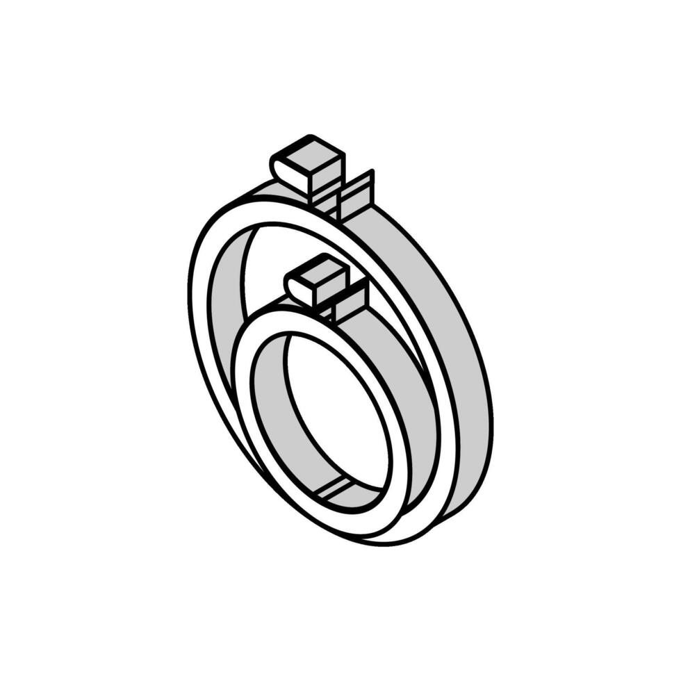 ring omslag broderi hobby isometrisk ikon vektor illustration