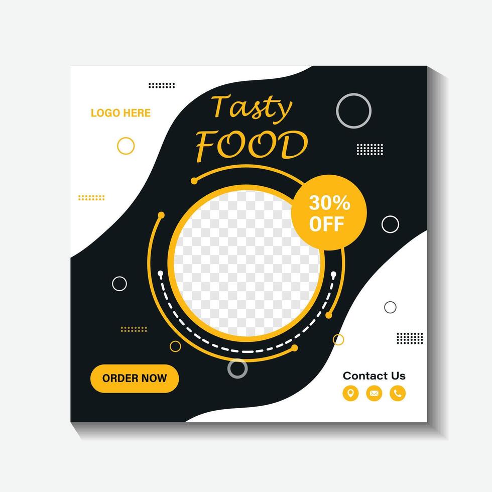 matdesign för inlägg på sociala medier vektor