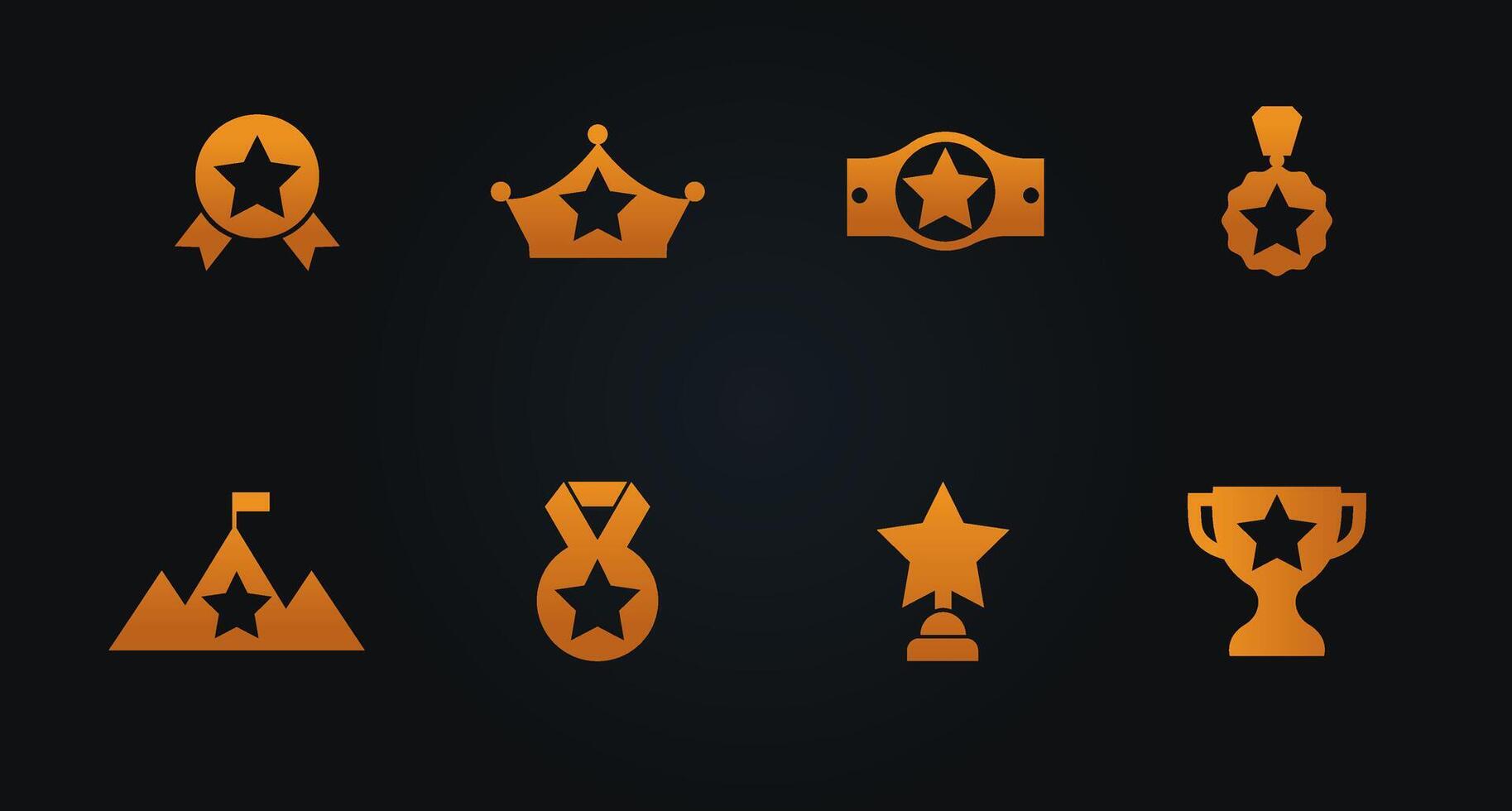 uppsättning av gyllene stjärna ikoner för internet ad företag och utbildning logotyper vektor