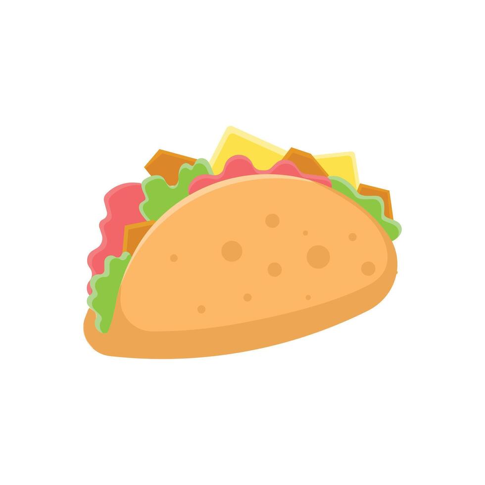Illustration Tacos eben Design Stil isoliert Weiß Hintergrund vektor