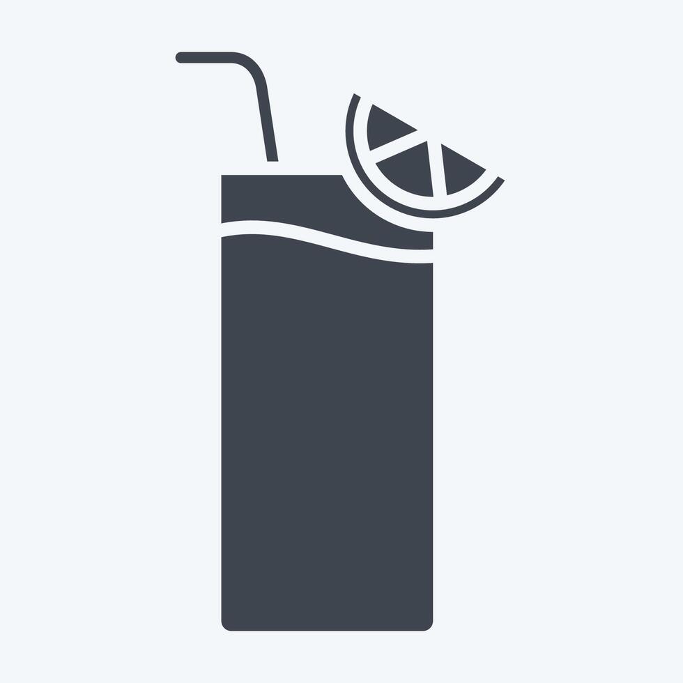 ikon gin fräsa. relaterad till cocktails, dryck symbol. glyf stil. enkel design redigerbar. enkel illustration vektor