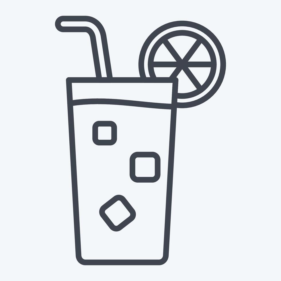 ikon lång ö. relaterad till cocktails, dryck symbol. linje stil. enkel design redigerbar. enkel illustration vektor