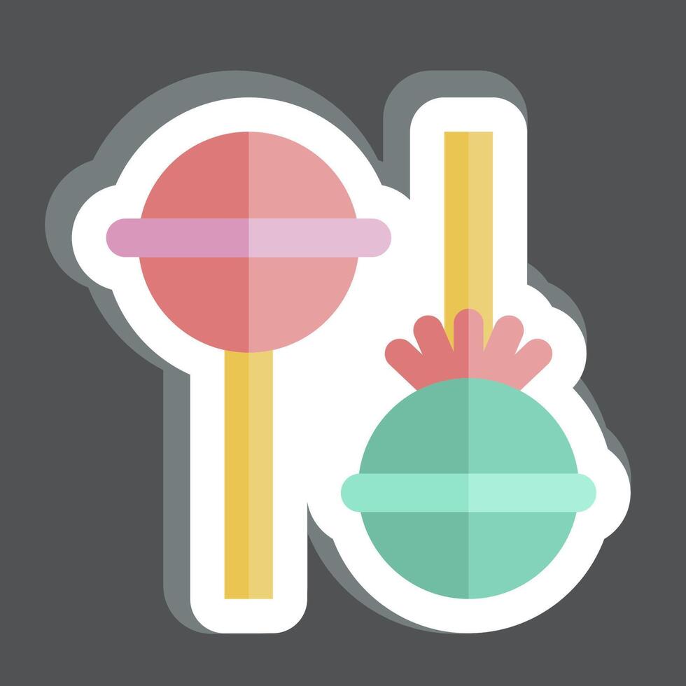 klistermärke lolipop. relaterad till snabb mat symbol. enkel design redigerbar. enkel illustration vektor