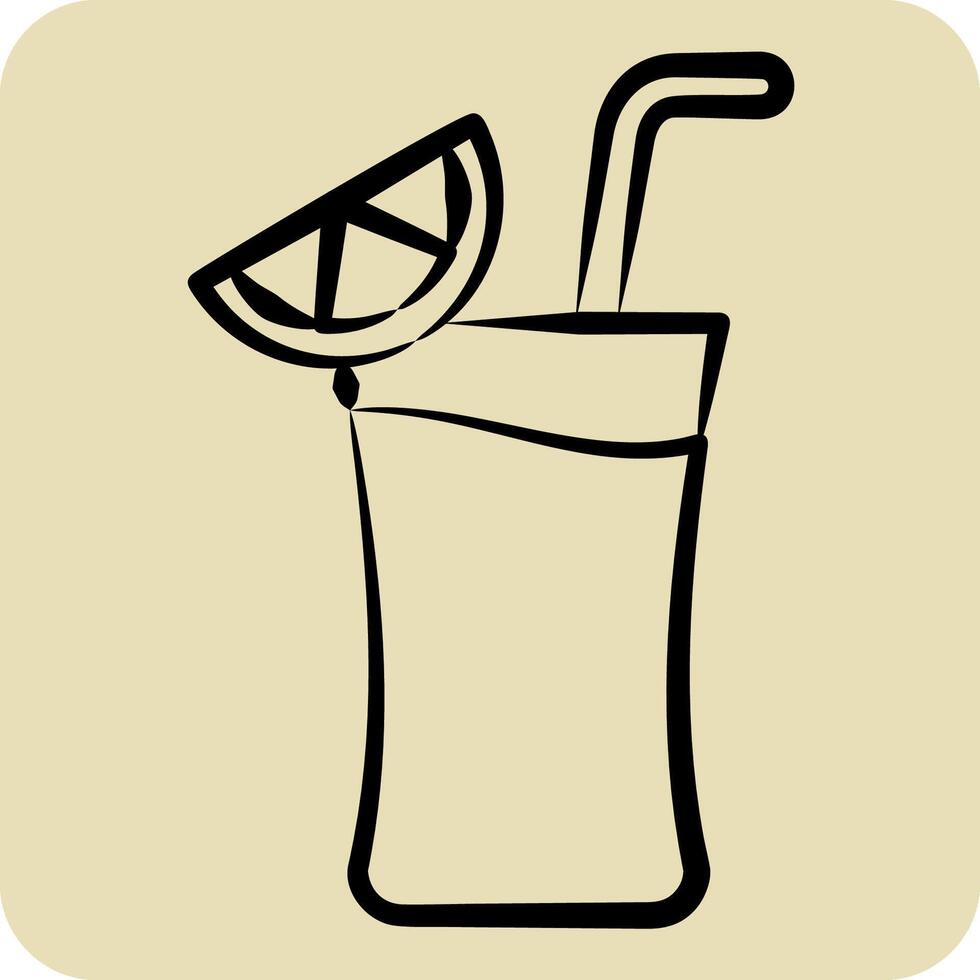 Symbol Tequla Schuss. verbunden zu Cocktails, trinken Symbol. Hand gezeichnet Stil. einfach Design editierbar. einfach Illustration vektor