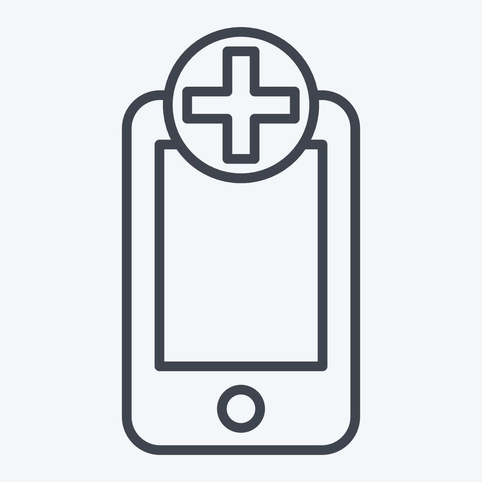 ikon medicinsk app. relaterad till medicinsk symbol. linje stil. enkel design redigerbar. enkel illustration vektor