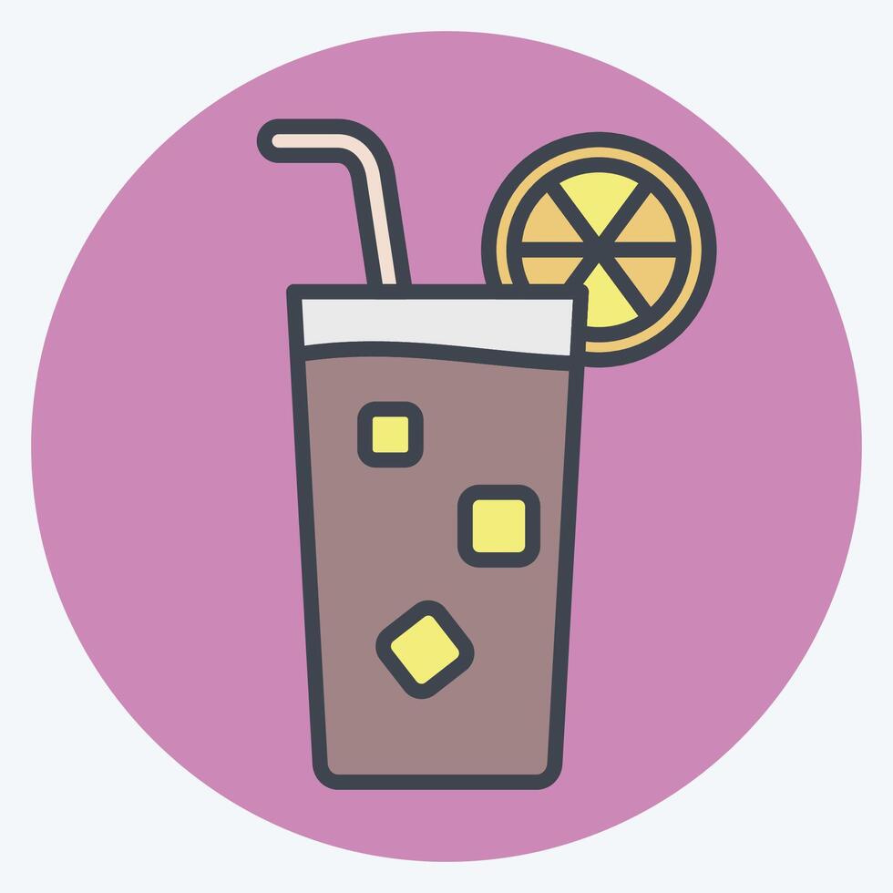 ikon lång ö. relaterad till cocktails, dryck symbol. Färg para stil. enkel design redigerbar. enkel illustration vektor