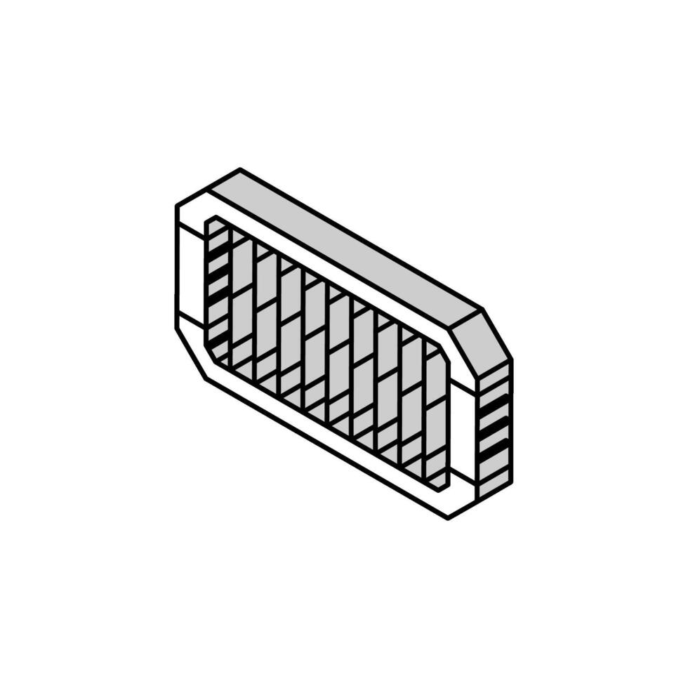 Solar- Batterie Ladegerät Glamping isometrisch Symbol Vektor Illustration