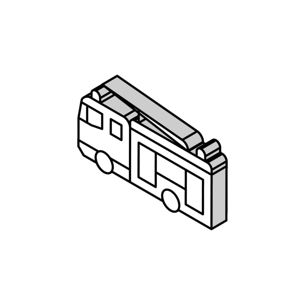 Feuer Motor Notfall isometrisch Symbol Vektor Illustration