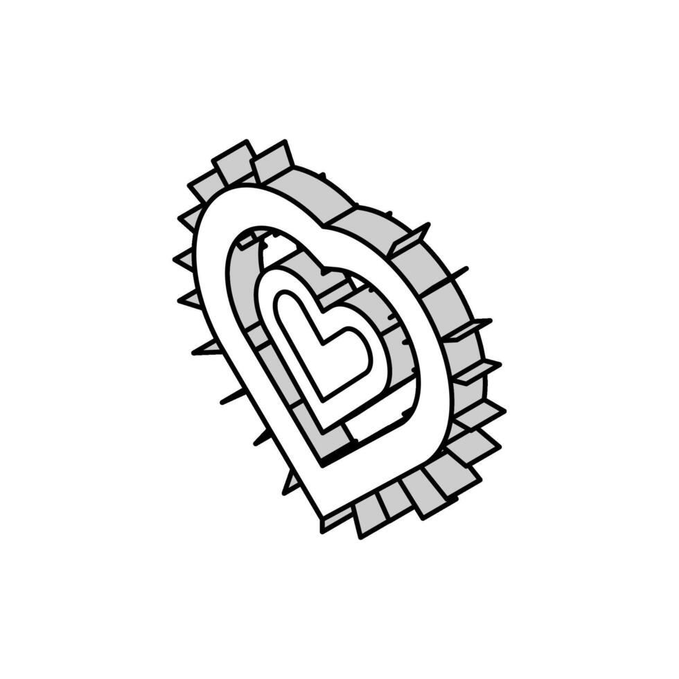 Liebe Feuerwerk isometrisch Symbol Vektor Illustration